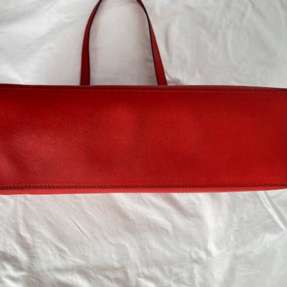 MICHAEL KORS Large Jet Set Orange Saffiano Leather Shoulder Laptop Tote Bag - Picture 11 of 16